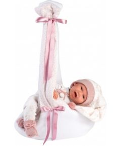 Llorens Кукла младенец Мими 42 см (переноска с аистом, смеется, говорит, с соской, мягкое тело) Испания LL74006