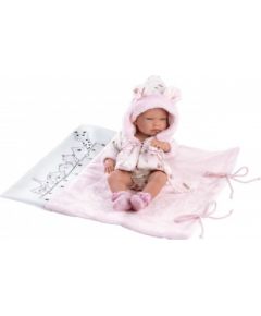 Llorens Кукла малышка Ника 40 см на розовом одеялке, c соской (виниловое тело) Испания LL73898