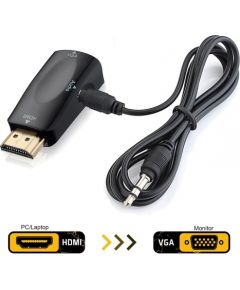 RoGer HDMI uz VGA (+ Audio) pārveidotājs melns