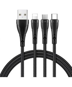 3in1 USB to USB-C / Lightning / Micro USB Cable, Mcdodo CA-6960, 1.2m (Black)