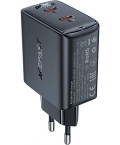 Acefast A49 wall charger, 2x USB-C, 35W PD (black)