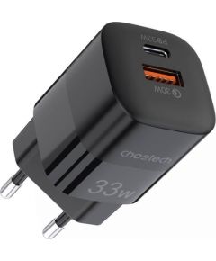 Wall charger Choetech PD5006 30W, A+C dual port (black)