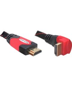 Delock HDMI wtyk A-StA angled black/rd 2m