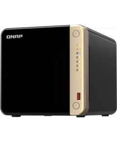 QNAP TS-464-8G 4-Bay desktop NAS, Intel® Celeron® N5105/N5095 quad-core, 8 GB onboard not expandable, 4 x 3.5"/2.5" SATA 6Gb/s drive bays, 2