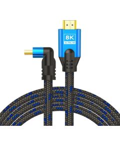 Savio HDMI (M) v2.1 cable, angled, 8K, HDR Dynamic, OFC copper, 5m, CL-175