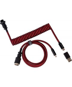 Keychron Premium Coiled Aviator Cable (red, 1.08 m, straight plug)