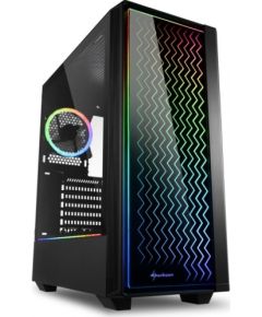 Sharkoon RGB LIT 200 tower case (black, front and side panel of tempered glass)