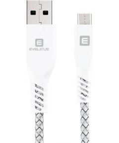 Evelatus  
       Universal  
       Data Cable MicroUSB EDC03 
     White