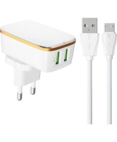 Wall charger  LDNIO A2204 2USB + Micro USB cable