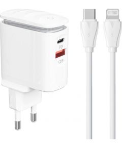 Wall charger  LDNIO A2423C USB, USB-C + USB-C - Lightning cable