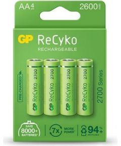 4x rechargeable batteries AA / R6 GP ReCyko 2700 Series Ni-MH 2600mAh