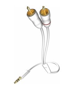 Kabelis Inakustik 3.5mm Male  - 2x RCA 0.5m White