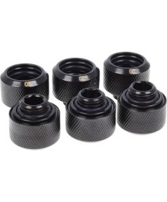 Alphacool Eiszapfen pipe connection 1/4" on 16/10mm, black, 6-pack (17379)