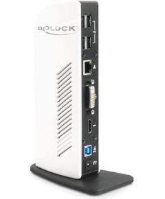 DeLOCK Port Replikator USB 3.0, Adapter - LAN, DVI, HDMI, USB, Audio