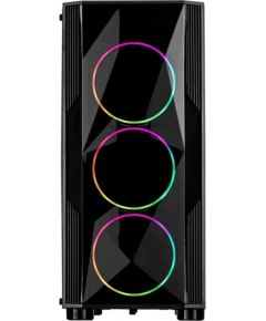 Inter-Tech A-3401 Chevron, tower case (black, acrylic glass front panel and window side panel) 88881348
