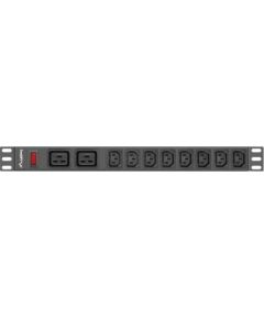 LANBERG POWER STRIP PDU RACK (1U, 16A,2XC19,8XC13)