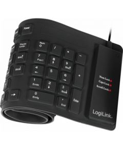 Logilink Flexible waterproof Keyboard USB + PS/2 ID0019A  Flexible keyboard, DE, Black