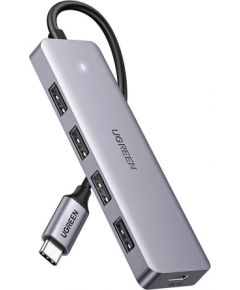 UGREEN 4in1 adapter Hub USB-C to 4x USB 3.0 + USB-C (grey)