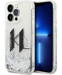 Karl Lagerfeld  
       Apple  
       iPhone 14 Pro 6.1 hardcase Liquid Glitter Big KL 
     Transparent Silver