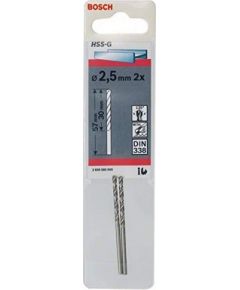 Bosch metal drill HSS-G, DIN 338, O 2.5mm (working length 30mm, 2 pieces)