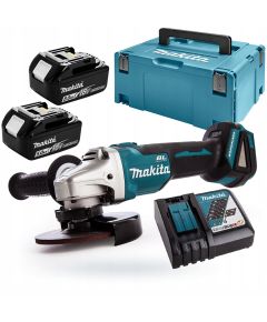 MAKITA DGA504RT3J Leņķa slīpmašīna 18 V; 3x5,0 Ah akum. + BL1850B + DC18RD