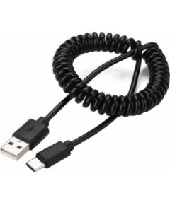 Kabelis Gembird USB Male - USB Type C Male Coiled 0.6m Black