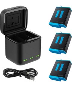 Telesin 3-slot charger Box + 3 batteries for GoPro Hero 11 / 10 / 9