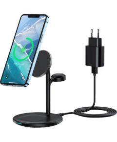 Wireless charger Choetech with stand 3in1 (black)