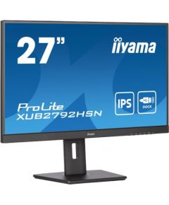 Iiyama ProLite XUB2792HSN-B5 - LED monitor - 27" - 1920 x 1080 Full HD (1080p) @ 75 Hz - IPS - 250 cd / m² - 1000:1 - 4 ms - HDMI, DisplayPort, USB-C - speakers - matte black / XUB2792HSN-B5