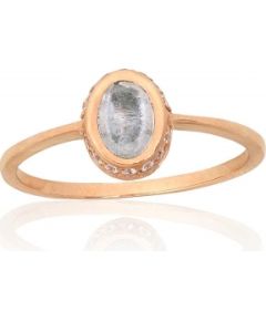 Золотое кольцо #1101148(Au-R)_TZLB, Красное Золото 585°, Небесно-голубой топаз, Размер: 17, 1.49 гр.