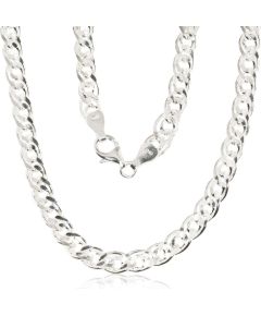 Серебряная цепочка Мона-лиза 6 мм, алмазная обработка граней #2400106, Серебро 925°, длина: 50 см, 23.3 гр.