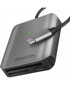 Axagon Aluminum high-speed USB-C 3.2 Gen 1 memory card reader. 3 slots, UHS-II.