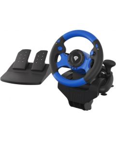 Natec GENESIS SEABORG 350 Black, Blue USB Steering wheel + Pedals Nintendo Switch, PC, PlayStation 4, Playstation 3, Xbox 360, Xbox One