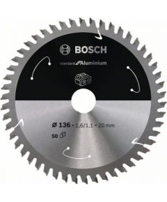 Griešanas disks Bosch Standard for Aluminium 2608837754; 136x20 mm; Z50