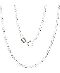 Серебряная цепочка Фигаро 2 мм, алмазная обработка граней #2400054, Серебро 925°, длина: 45 см, 4.4 гр.