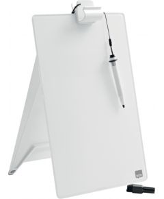 Esselte Glass Desktop Whiteboard Easel Nobo Brilliant White 22x30cm