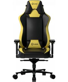LORGAR Base 311, Gaming chair, PU eco-leather, 1.8 mm metal frame, multiblock mechanism, 4D armrests, 5 Star aluminium base, Class-4 gas lift, 75mm PU casters, Black + yellow