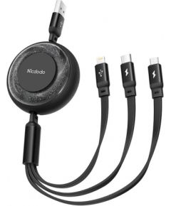 3in1 USB to USB-C / Lightning / Micro USB Cable, Mcdodo CA-3570, 1.2m (Black)
