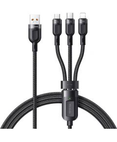 3in1 USB to USB-C / Lightning / Micro USB Cable, Mcdodo CA-0930, 6A, 1.2m (Black)