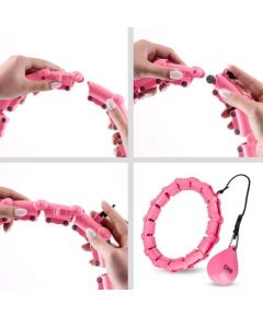 Vingrošanas aplis ar atsvaru OHA02 HULA HOP PINK WITH WEIGHT ONE FITNESS