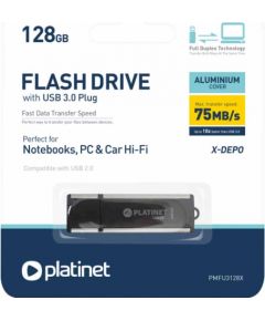 Platinet X-DEPO PMFU3128X 128GB USB 3.0 Флеш Память Черная