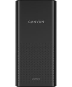 CANYON PB-2001, Power bank 20000mAh Li-poly battery, Input 5V/2A , Output 5V/2.1A(Max), 144*69*28.5mm, 0.440Kg, Black
