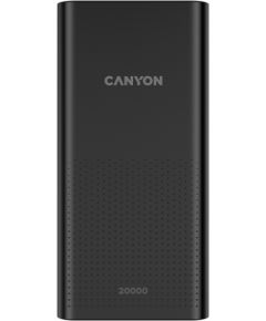 CANYON PB-2001, Power bank 20000mAh Li-poly battery, Input 5V/2A , Output 5V/2.1A(Max), 144*69*28.5mm, 0.440Kg, Black