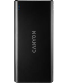 CANYON PB-106, Power bank 10000mAh Li-poly battery, Input 5V/2A, Output 5V/2.1A(Max), USB cable length 0.3m, 140*68*16mm, 0.24Kg, Black