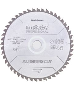 Griešanas disks alumīnijam Metabo Professional; 165x20x1,6 mm; Z48; -5°