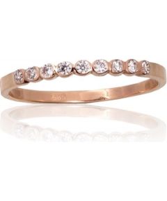 Золотое кольцо #1101073(Au-R)_CZ, Красное Золото 585°, Цирконы, Размер: 17.5, 1.01 гр.
