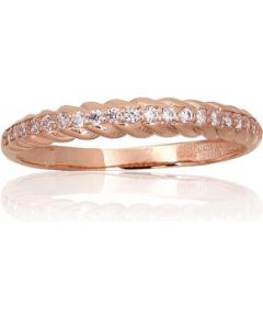 Золотое кольцо #1101070(Au-R)_CZ, Красное Золото 585°, Цирконы, Размер: 17.5, 1.32 гр.