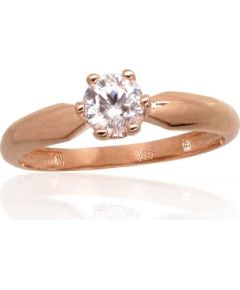 Золотое кольцо #1100935(Au-R)_CZ, Красное Золото 585°, Цирконы, Размер: 19, 1.84 гр.