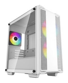 Deepcool ARGB Micro-ATX CASE  CC360 White, Mini-ITX / Micro-ATX, 4, Power supply included No, 1x USB3.0, 1x USB2.0, 1x Audio, ABS+SPCC+Tempered Glass, 1×120mm