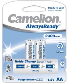 Camelion AA/HR6, 2300 mAh, AlwaysReady Rechargeable Batteries Ni-MH, 2 pc(s)